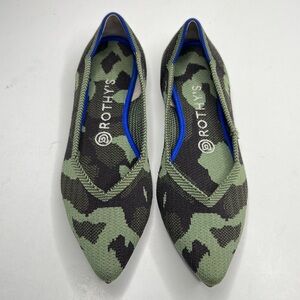 Rothy's Women's Green and Black Camouflage Pointed Flats